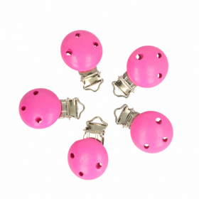   attache sucette en bois rose