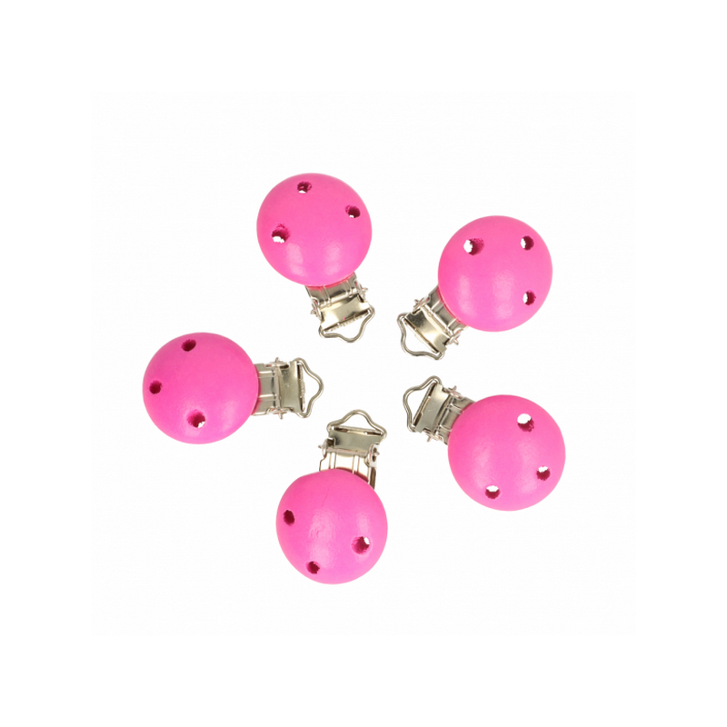 Houten speenklem hard roze Houten speenklem hard roze