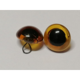 glass animal eye to sew 15 mm amber