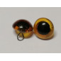 Dierenoog 15 mm in glas amber Dierenoog 15 mm in glas amber