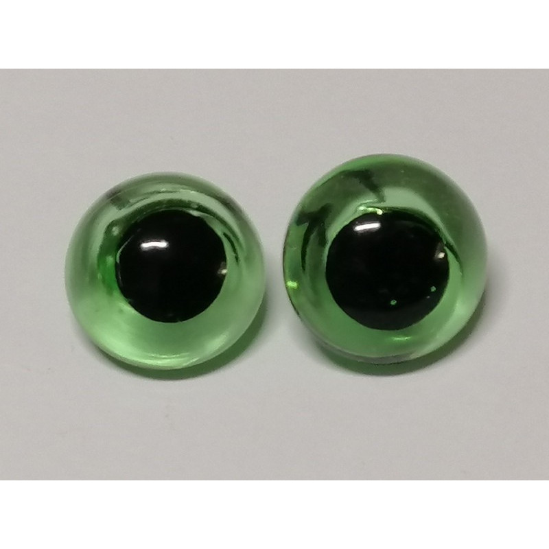 Dierenoog 15 mm in glas groen Dierenoog 15 mm in glas groen