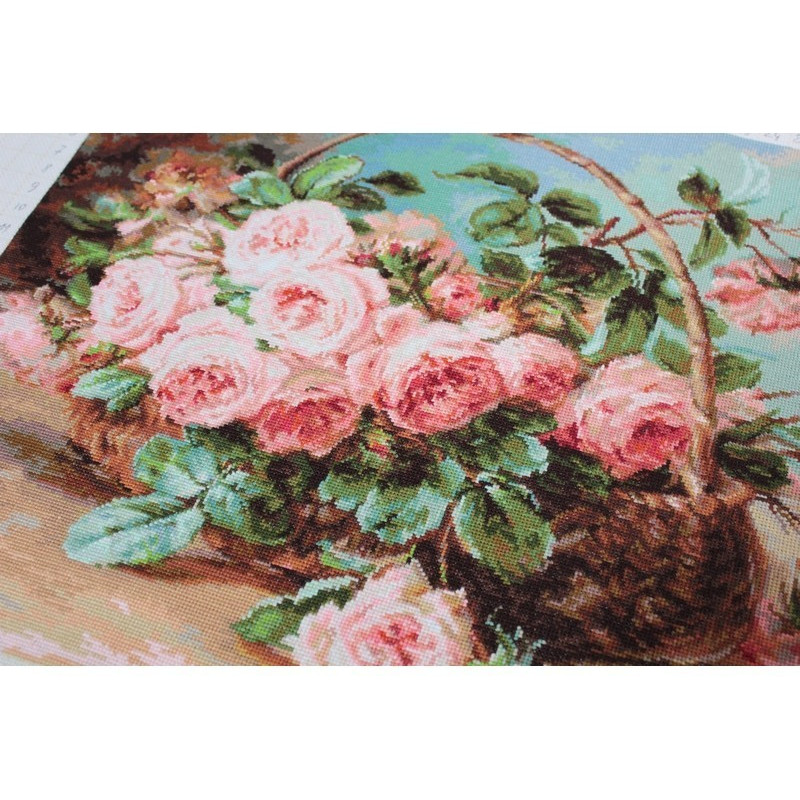 Kit de broderie Panier de roses Kit de broderie Panier de roses