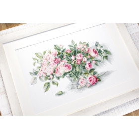 Luca-S Stickset Strauß rosa Rosen