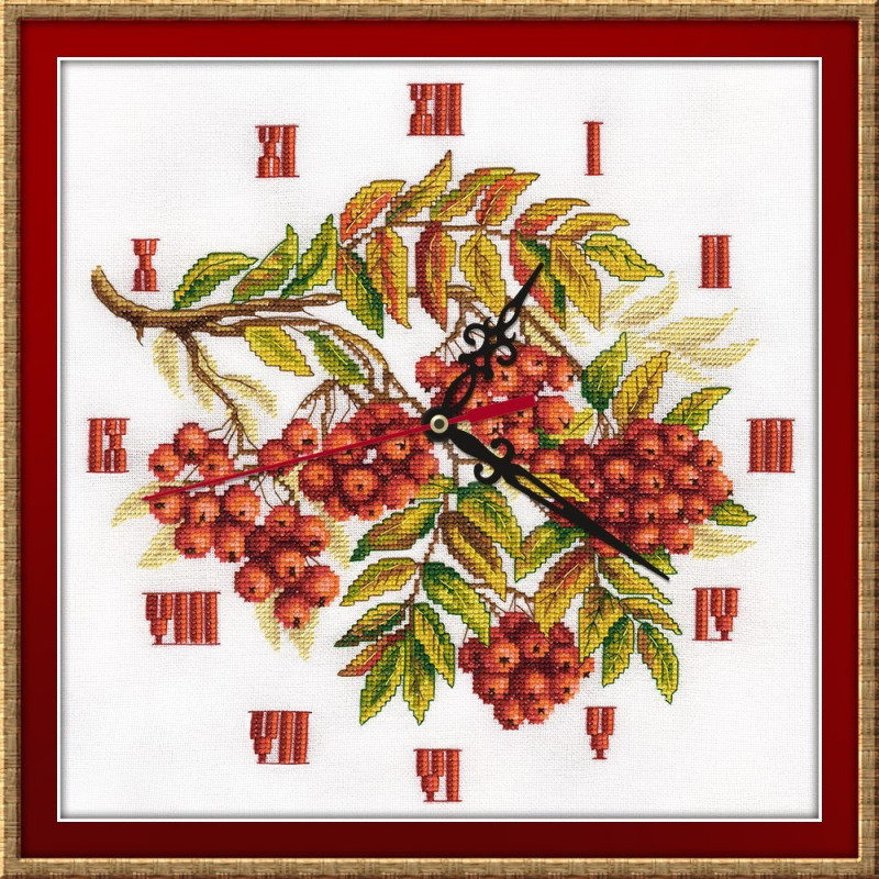 Clock.Racemes of rowanberries