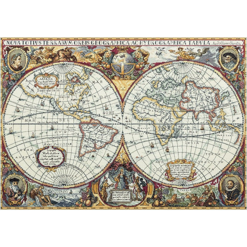 Stickset Geografische Weltkarte Stickset Geografische Weltkarte
