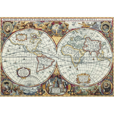 Panna Borduurpakket Geografische kaart van de wereld