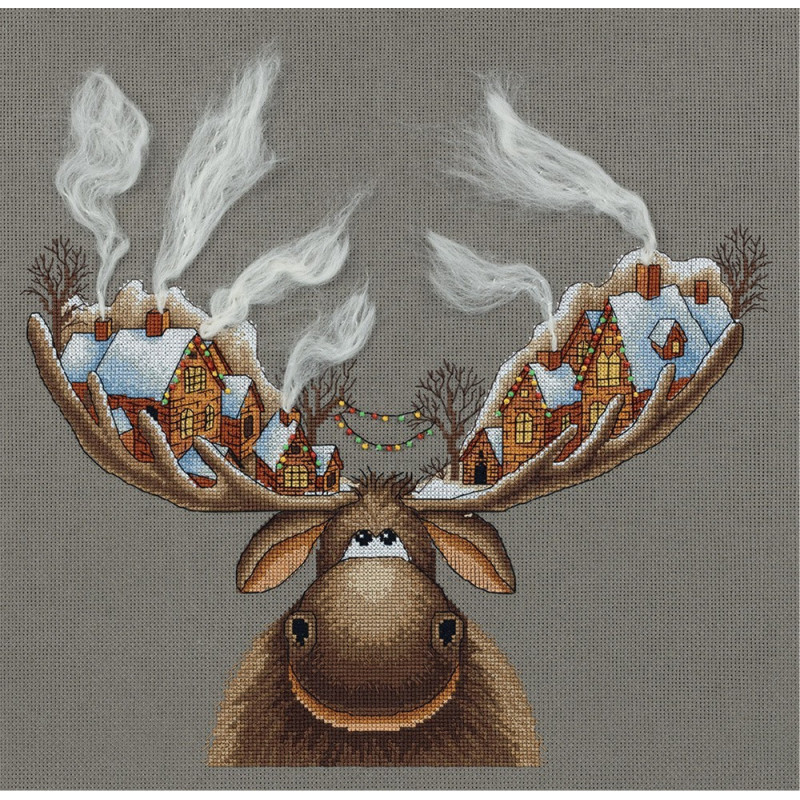 Borduurpakket Kerstmis Eland